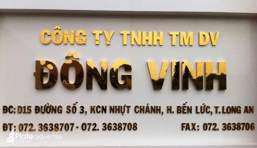 thi công chữ nổi inox đồng